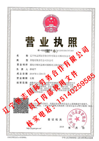 通化市柳河县营业执照 通化市柳河县营业执照