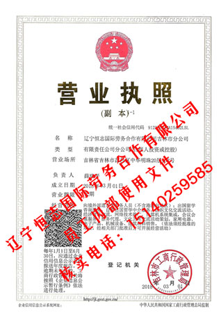 吉林省吉林市营业执照 吉林省吉林市营业执照