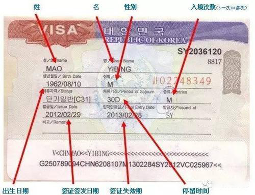 签证样本 签证样本